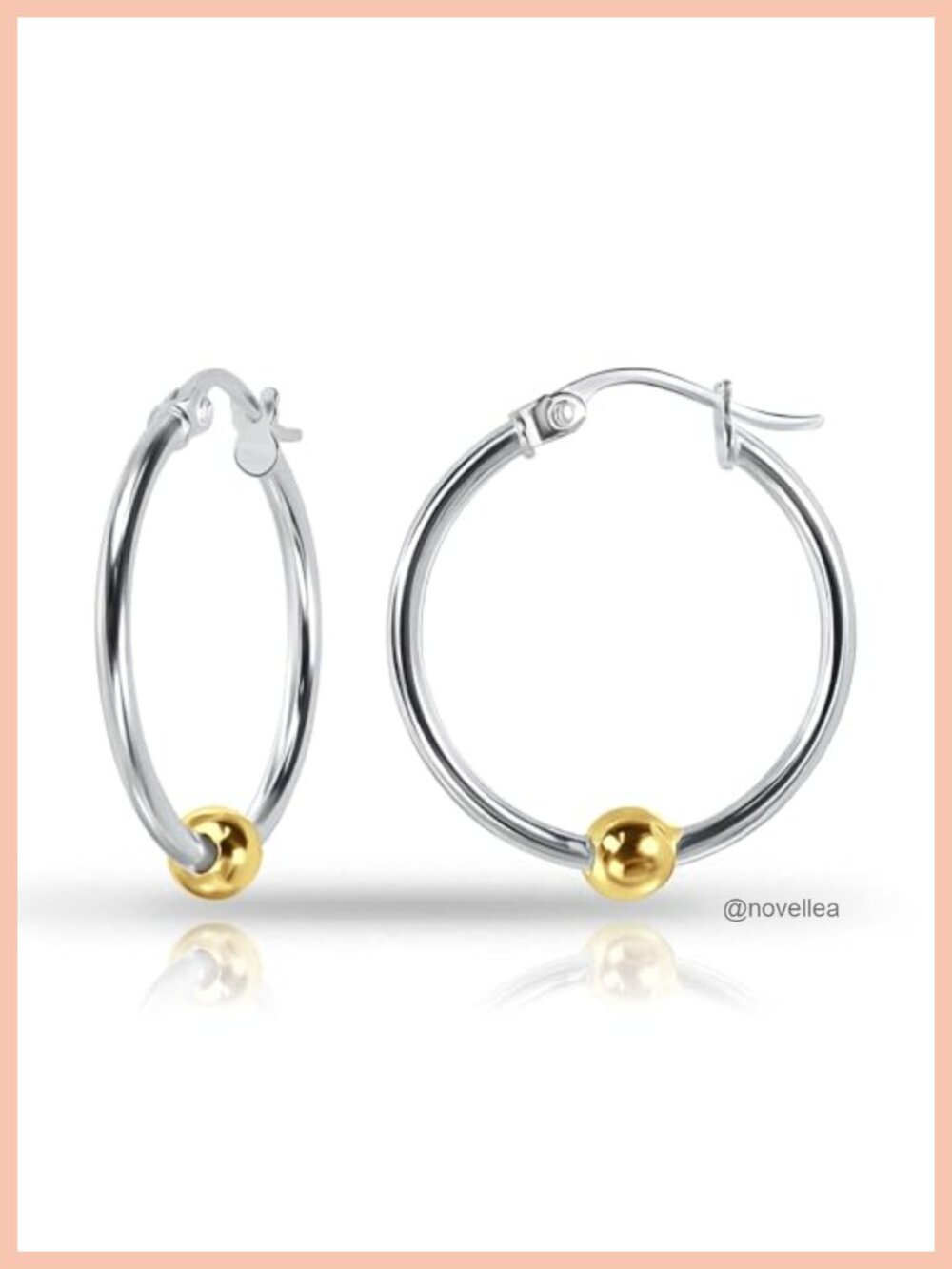 925 Sterling Silver Ball Bead Click-Top Hoop Earrings